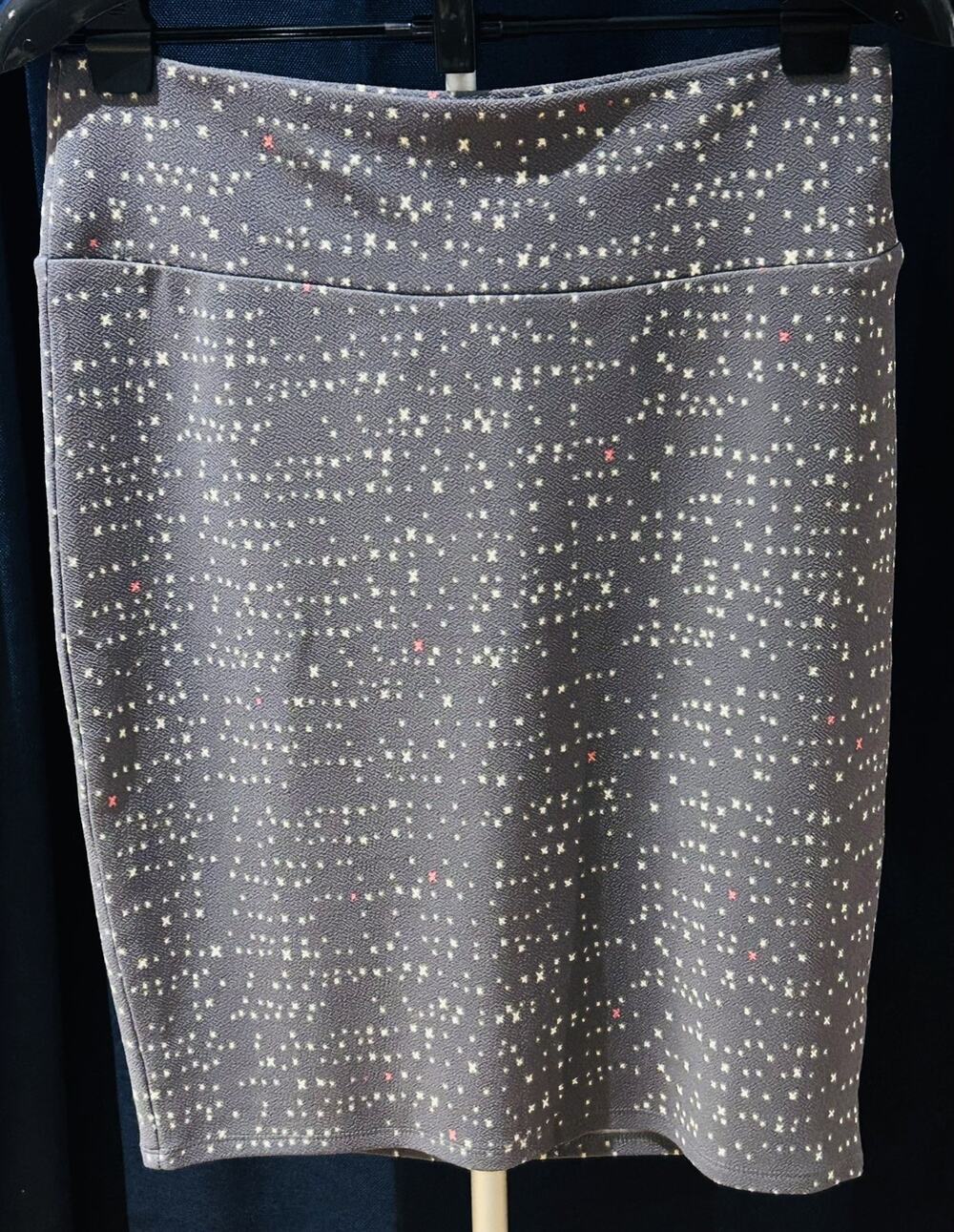 Lularoe Gray Dotted Skirt Women's size L